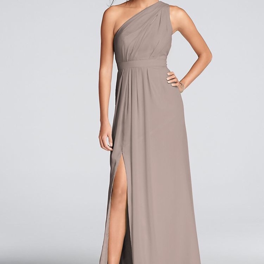 Davids Bridal Bridesmaid Long One Shoulder Dress 4